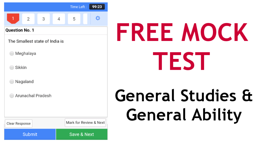 Free Online Mock Test General Studies and General Ability